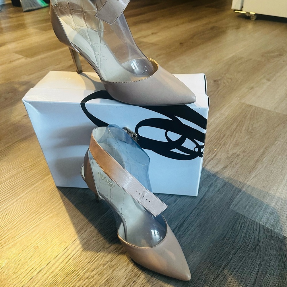 Nine West Beige Strap Heels